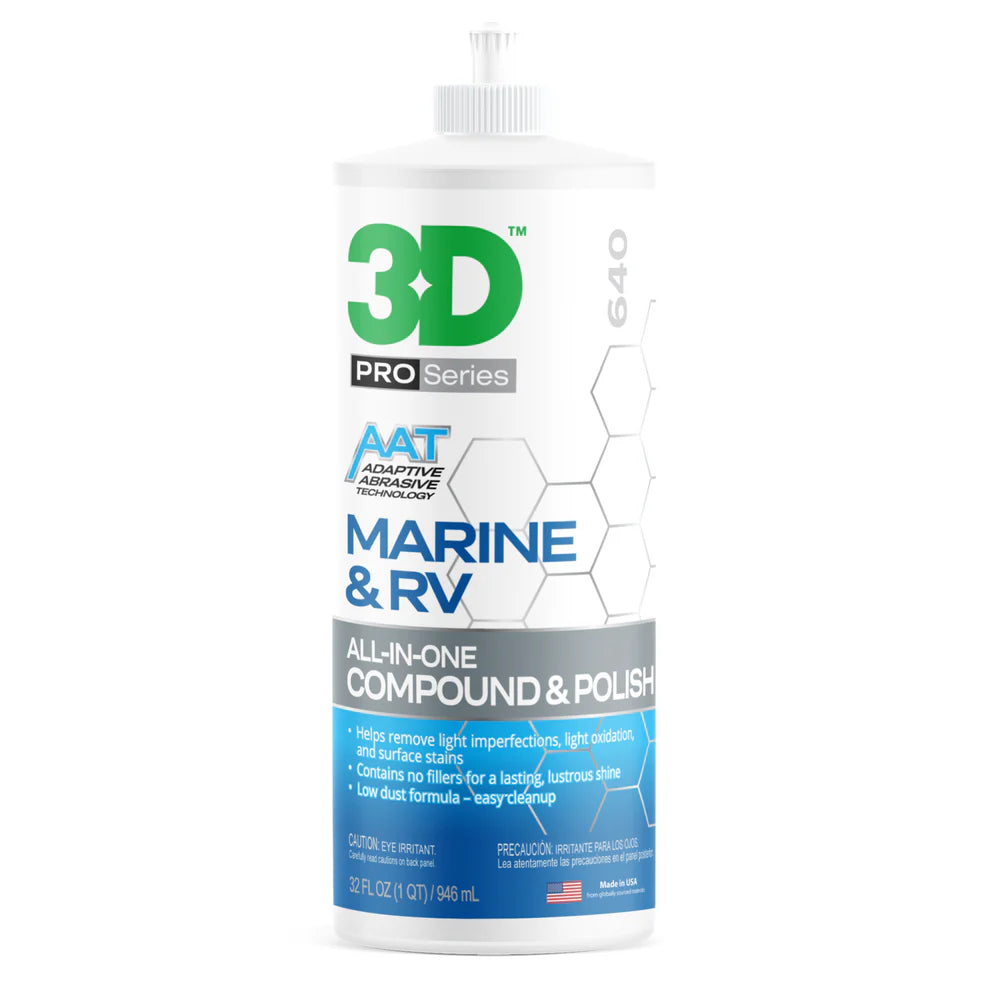 3D Marine & RV All-In-One Compound & Polish 32oz - CARZILLA.CA
