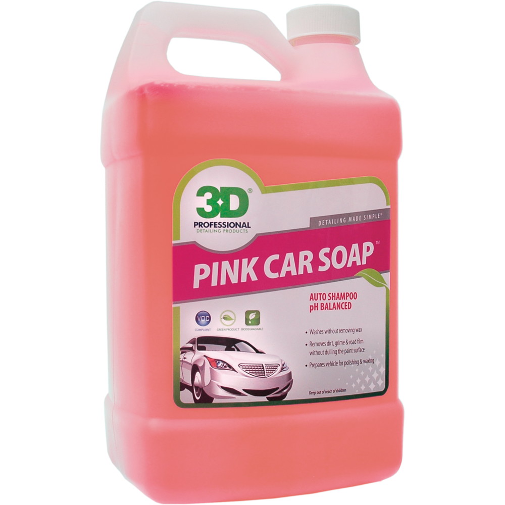3D Pink Car Soap 1 Gallon | PH Neutral Car Wash Shampoo Body Shop Safe