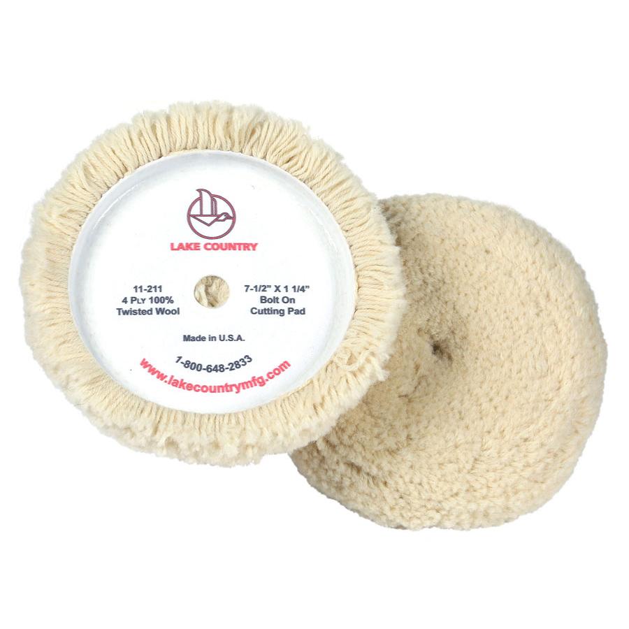 Lake Country Heavy Cutting Twisted Wool Pad (6.5", 7.5") - CARZILLA.CA