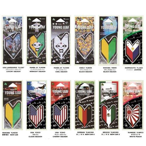 Treefrog Young Leaf Hanging Air Freshener (Black Squash, Midnight Squash, Cool Squash, Sun Rise Peach, New Car) - CARZILLA.CA