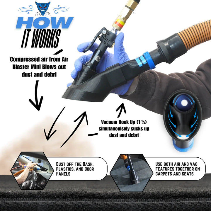 Detail Demon Crevice Air+Vac Oval Attachment for The Rag Company Ultra Air Blaster Mini