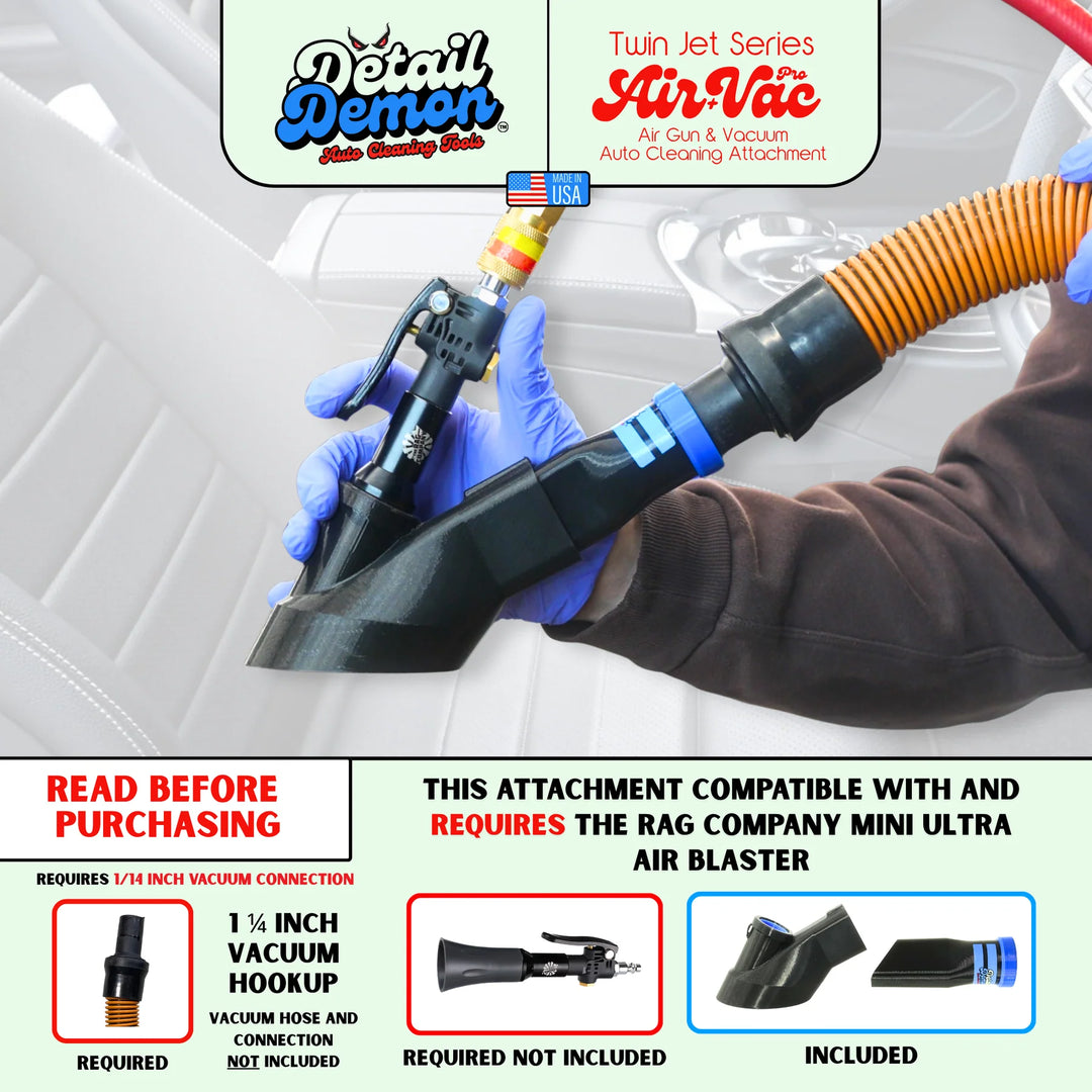 Detail Demon Crevice Air+Vac Oval Attachment for The Rag Company Ultra Air Blaster Mini