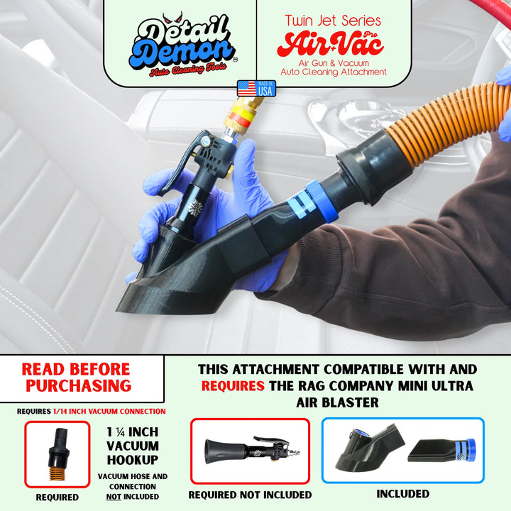 Detail Demon Crevice Air+Vac Oval Attachment for The Rag Company Ultra Air Blaster Mini