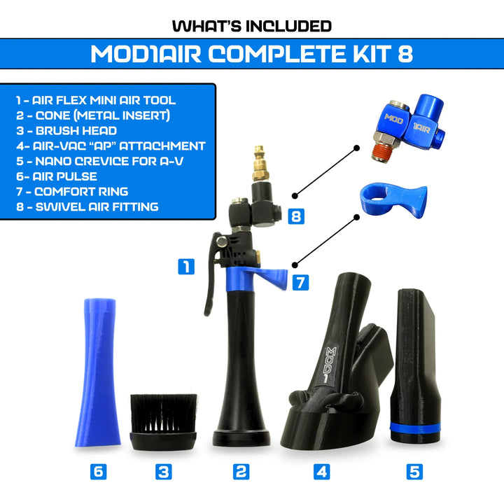 Detail Demon MOD1AIR Complete Air Tool 8 Piece Modular Detailing Kit - CARZILLA.CA