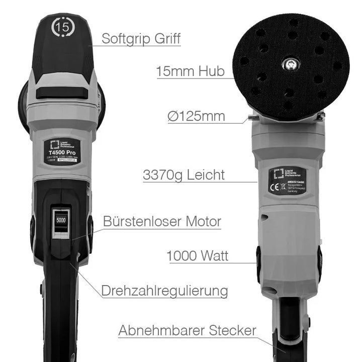 Liquid Elements T4500 PRO 5" 15mm DA Polisher - CARZILLA.CA