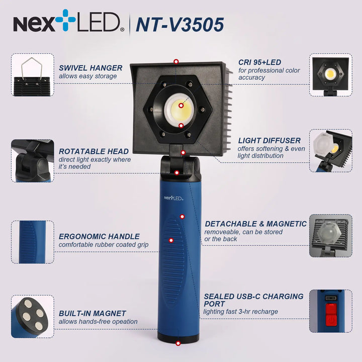 NexLED Professional Coating Application Light with Diffuser NT-V3505 - CARZILLA.CA