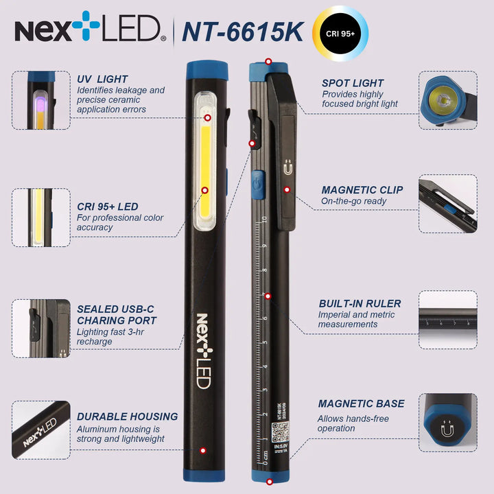 NexLED Professional, 3-in-1, Auto Detailing Pen Work Light NT-6615K - CARZILLA.CA