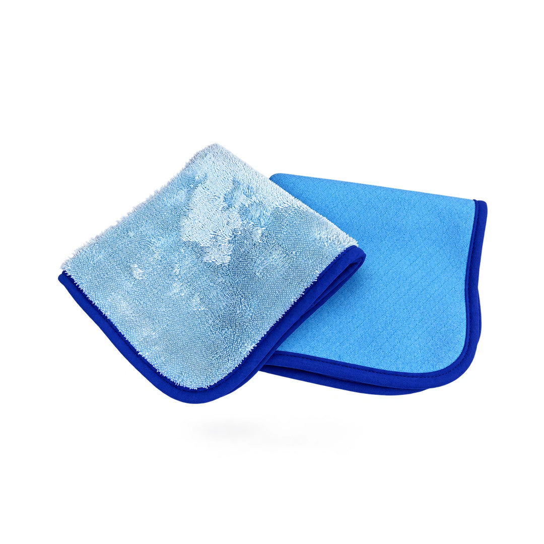 CLEAN. Glass Towel 2-Pack showing both microfiber weaves