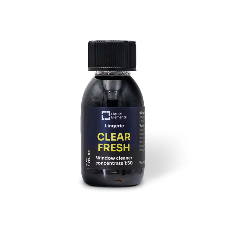 Liquid Elements Clear Fresh Lingerie windshield washer concentrate bottle on a white background