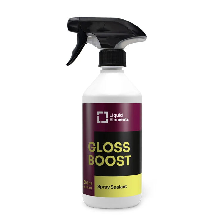 Liquid Elements Gloss Boost spray sealant in a 500ml trigger bottle on a white background