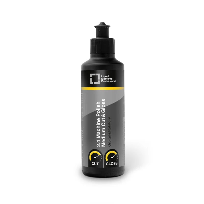 Liquid Elements 2.4 Machine Polish Medium Cut and Gloss 250ml bottle