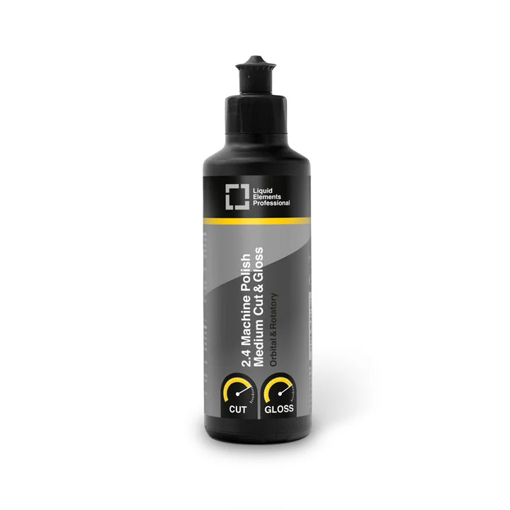 Liquid Elements 2.4 Machine Polish Medium Cut and Gloss 250ml bottle