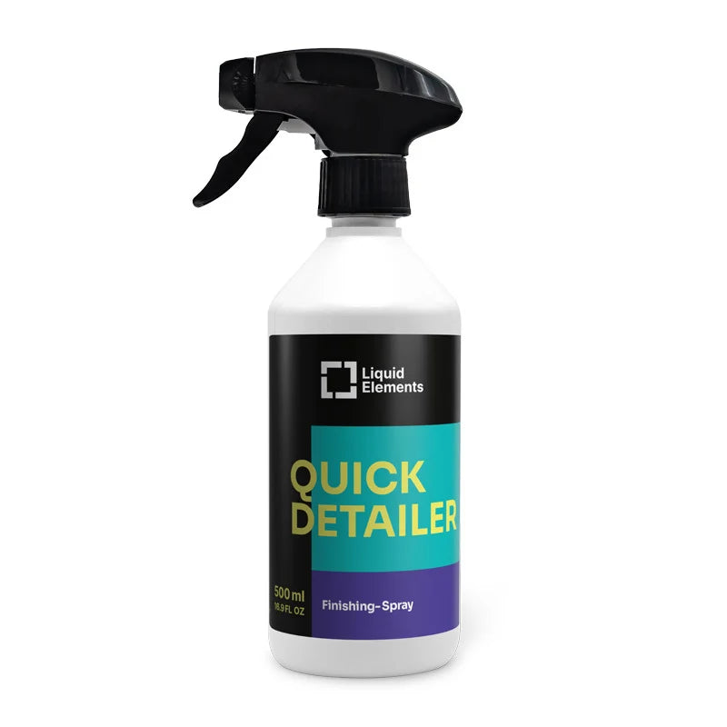 Liquid Elements Quick Detailer finishing spray in a 500ml trigger bottle on a white background