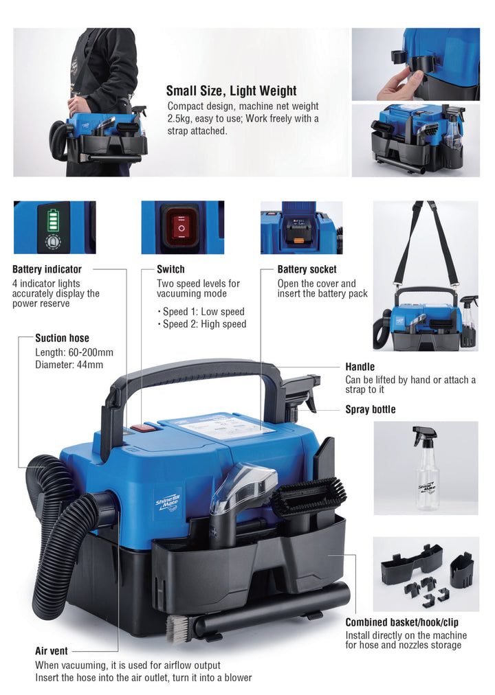Shinemate EC405 Cordless Wet and Dry Vac EC405K