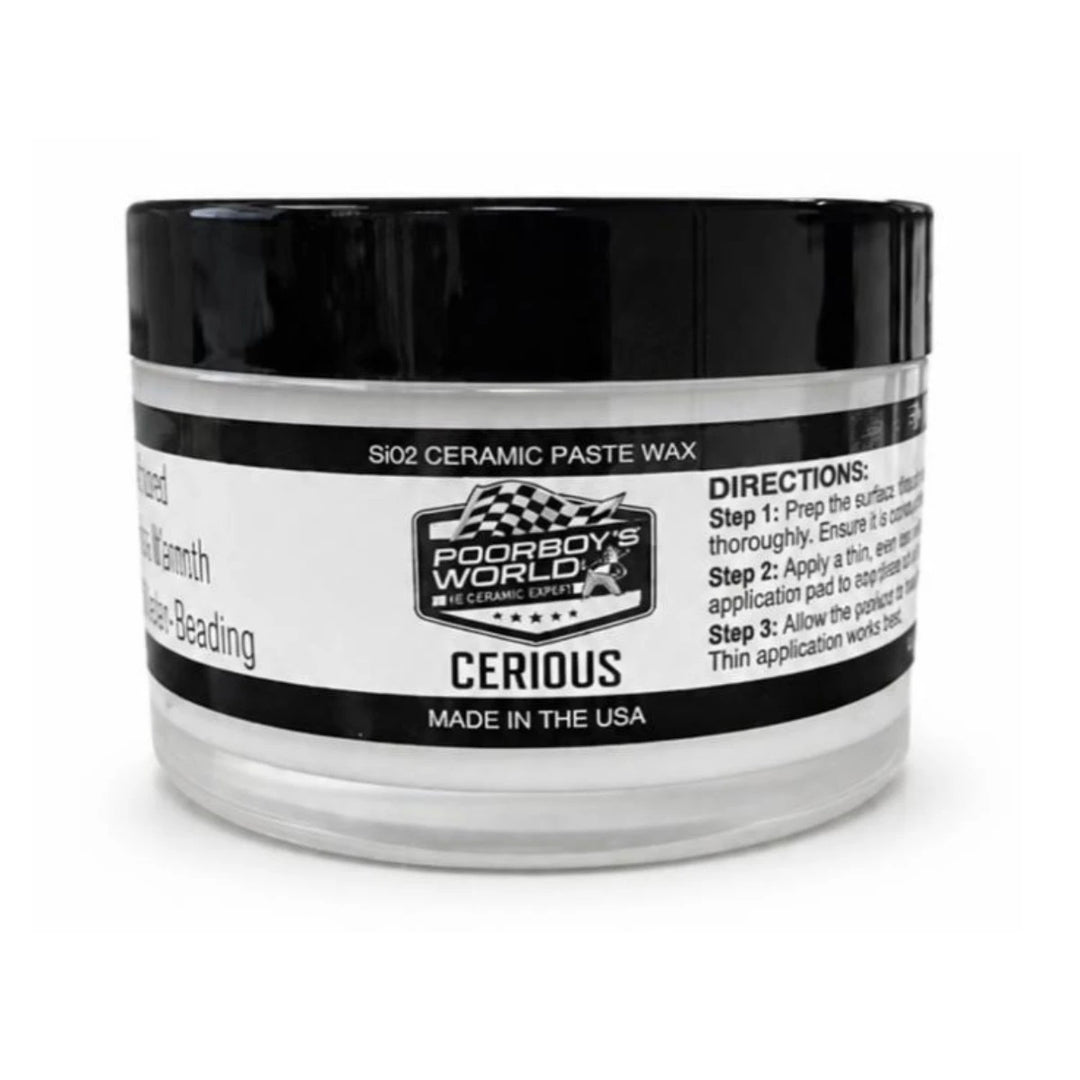 Poorboy's World Cerious SiO2 Ceramic Paste Wax 7oz jar on a white background