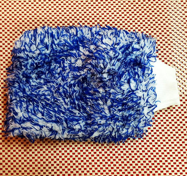 Plush Microfiber Wash Mitt Black/White - CARZILLA.CA