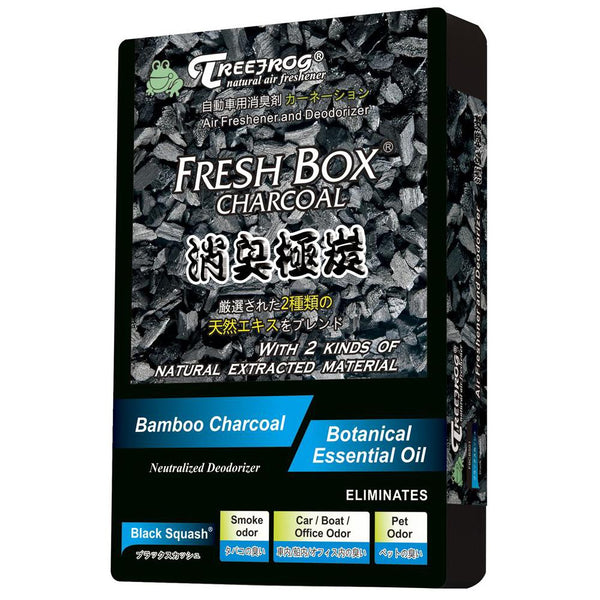 Treefrog Fresh Box Charcoal - Black Squash Air Freshener - CARZILLA.CA