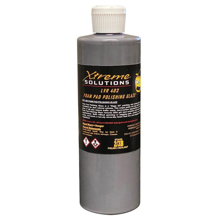 Xtreme Solutions LVR 403 Foam Pad Polishing Glaze 16oz - CARZILLA