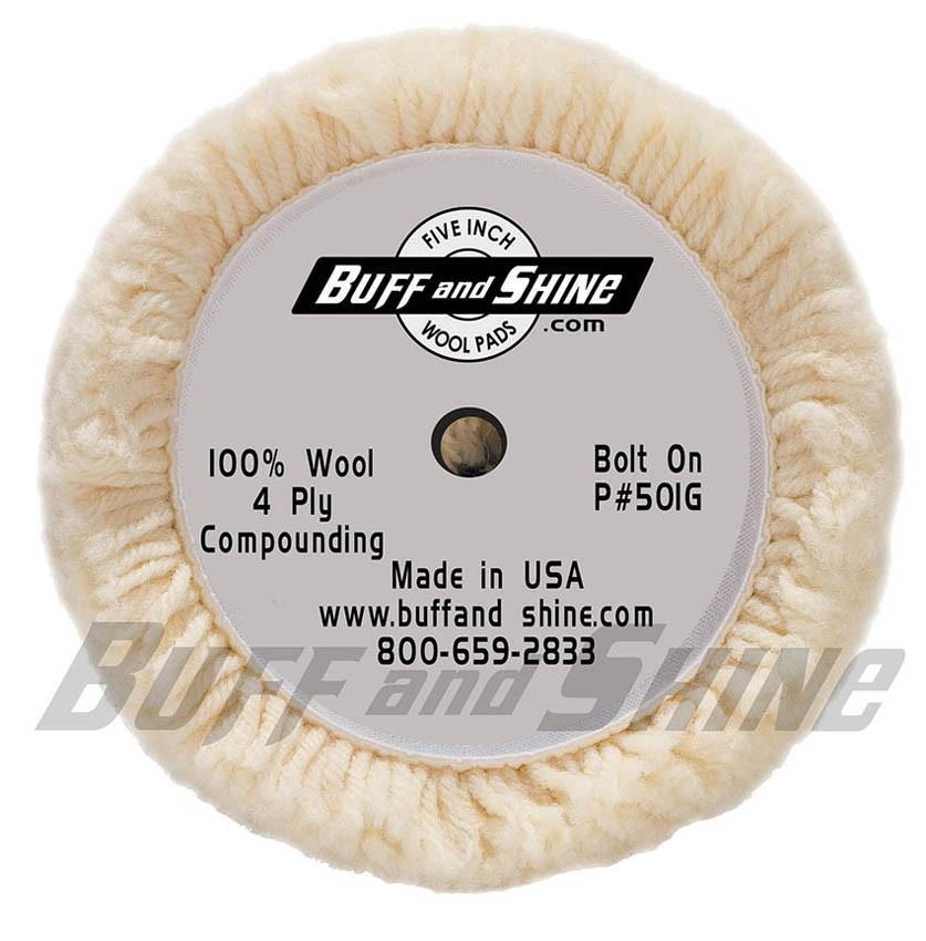 5" Buff and Shine 100% Natural Wool 4 Ply Twist Grip Pad - CARZILLA.CA