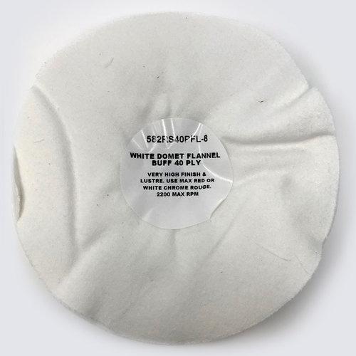 Zephyr White Domet Flannel 40-Ply Airway Wheel 8″ - CARZILLA.CA