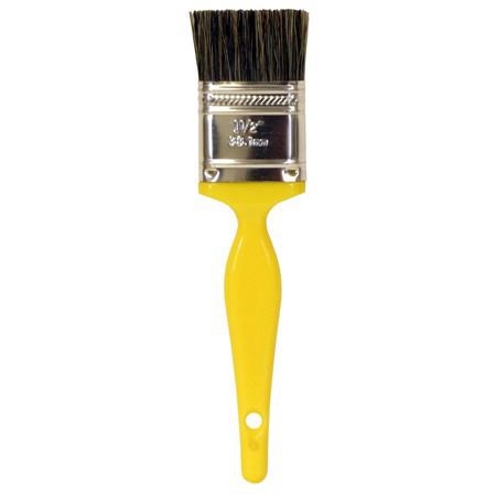 Paint Brush Style Detail Brush - 1.00" Double-Thick Gray Bristle, 7.00" - CARZILLA.CA