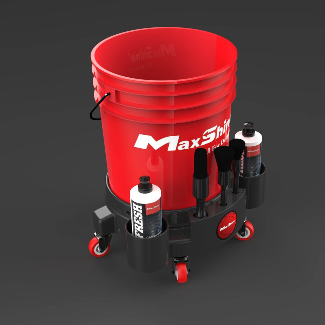 MaxShine MaxShine Rolling Bucket Dolly (RED) W/Holders