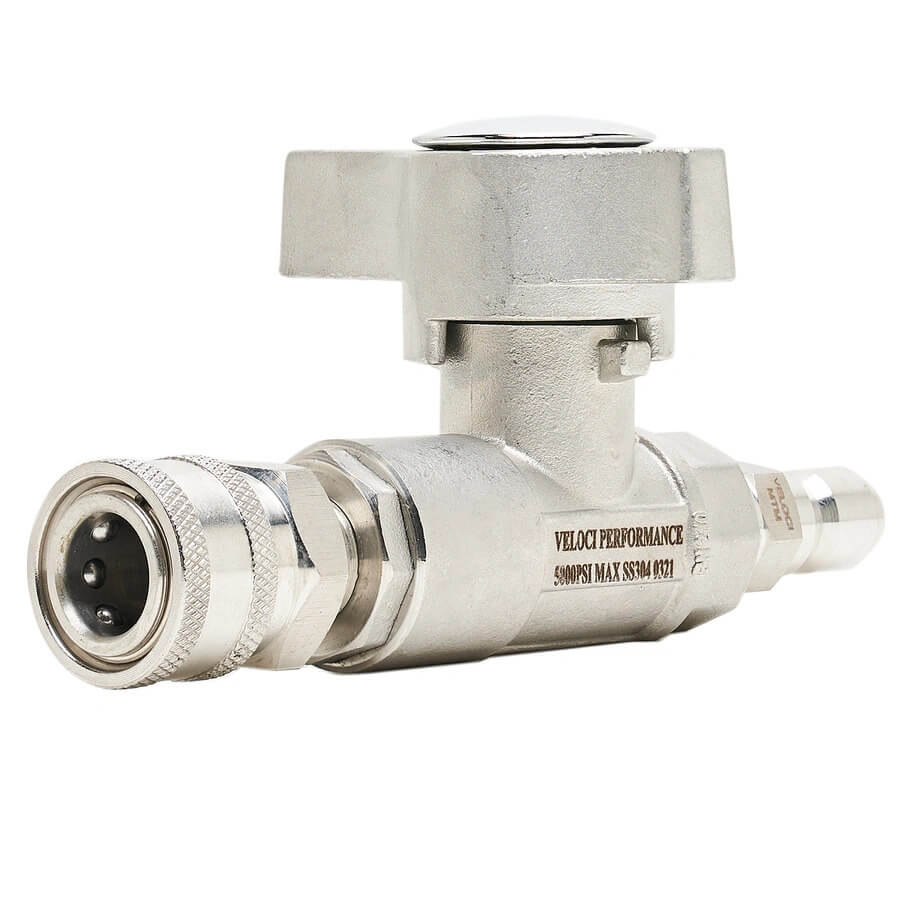 MTM Veloci SS10 Stainless 3/8" Ball Valve w/ SS QC Installed 20.0152 - CARZILLA.CA