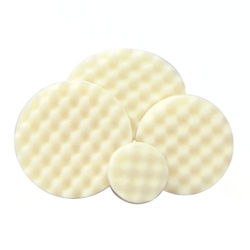 Optimum Waffle Foam Pad White Medium Cut (5.5", 6.5") - CARZILLA.CA